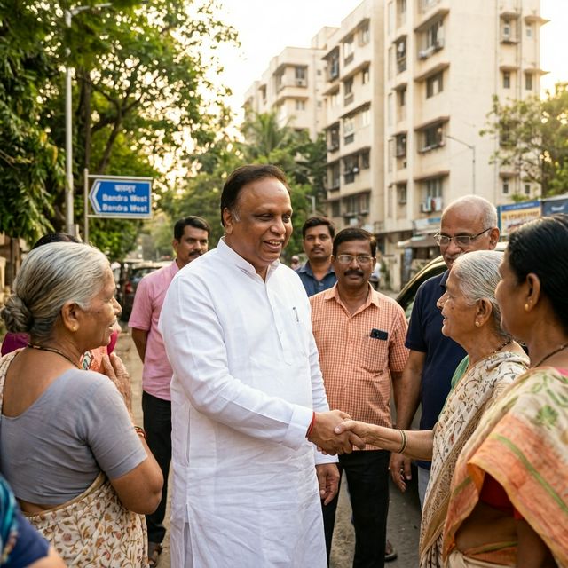 Ashish Shelar interacting with Bandra West residents