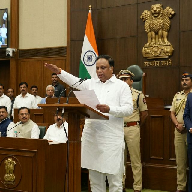 Ashish Shelar taking oath as Minister